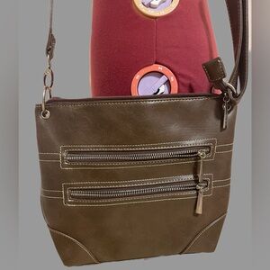 Y2K Brown Leather Crossbody Bag 💼